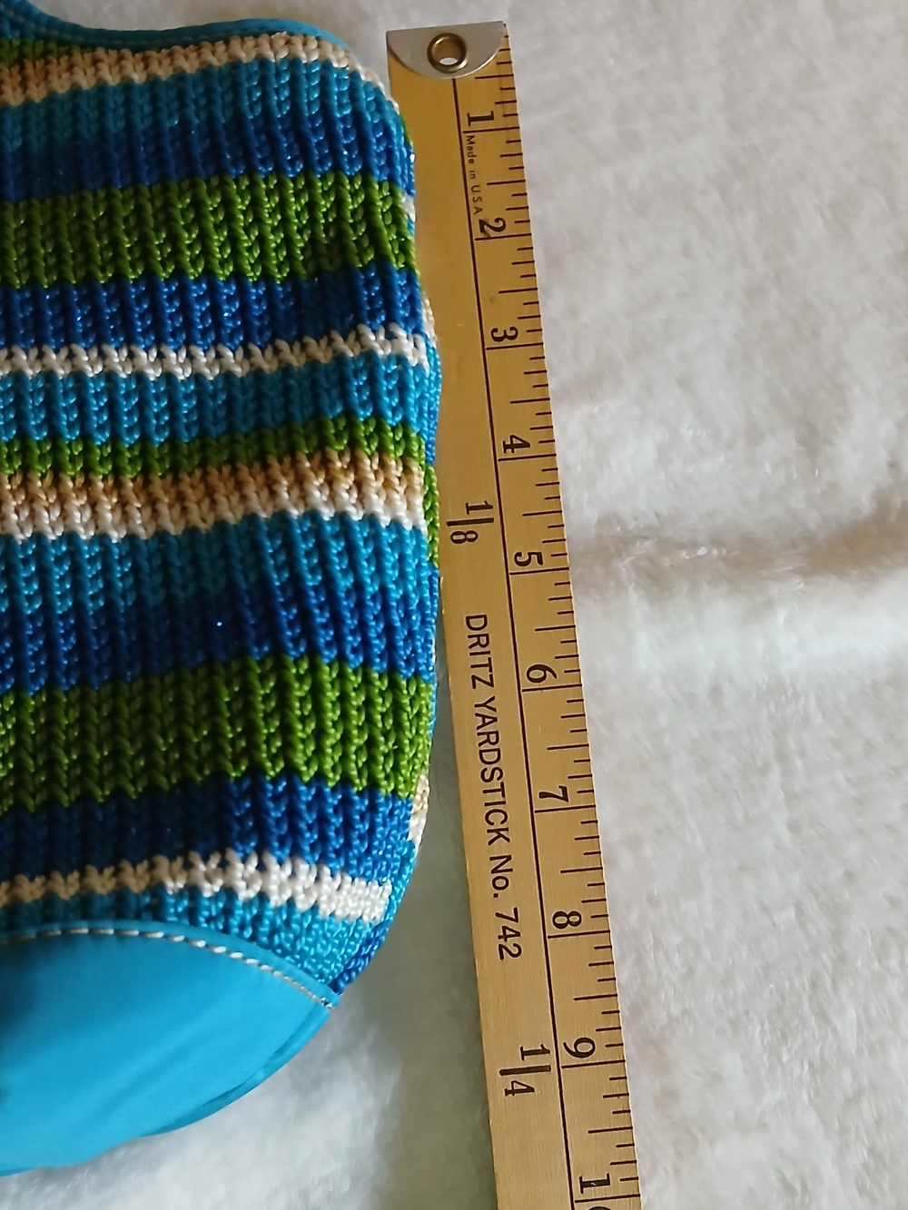 The Sak Blue & Green Striped Tote Bag - Casual Boho Women’s Shoulder Bag - Picture 10 of 11
